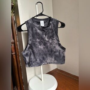 Tie dye activewear muscle tee